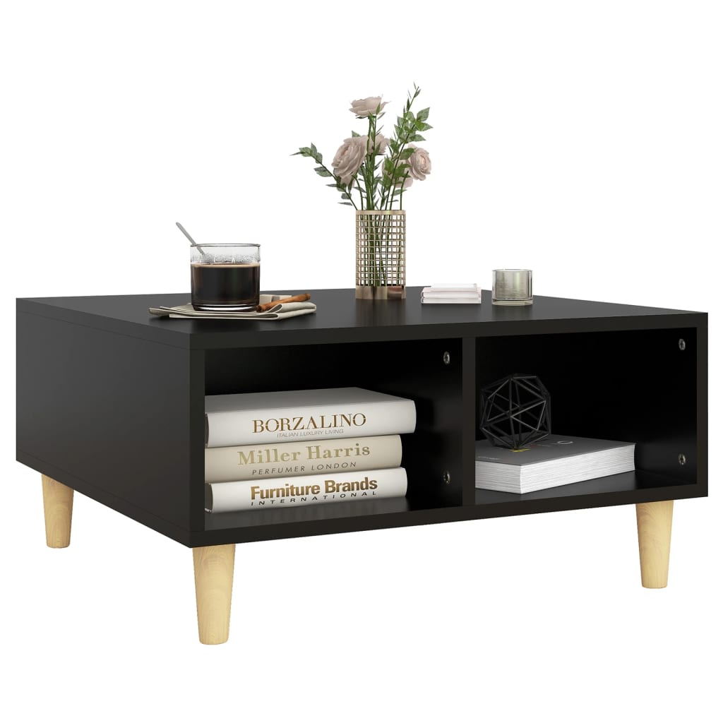 Mesa de centro 60x60x30 cm contraplacado preto