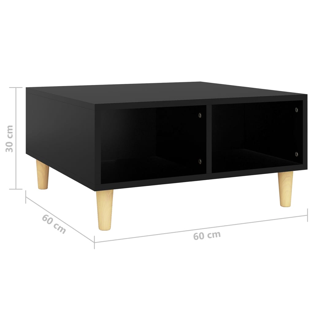 Mesa de centro 60x60x30 cm contraplacado preto