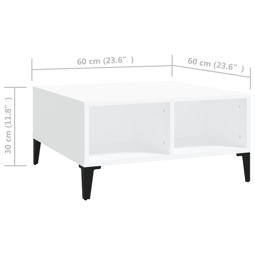 Mesa de centro 60x60x30 cm derivados de madeira branco