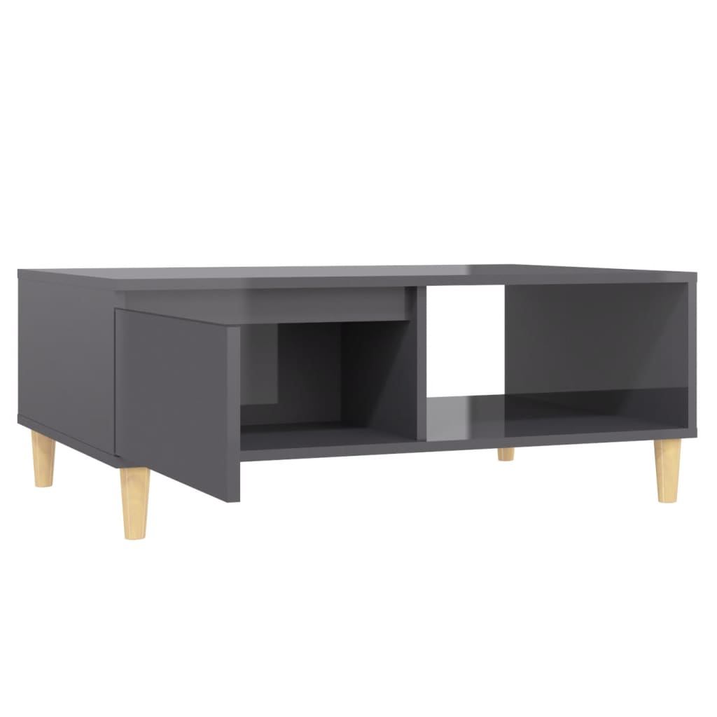 Mesa de centro 90x60x35cm derivados de madeira cinza brilhante