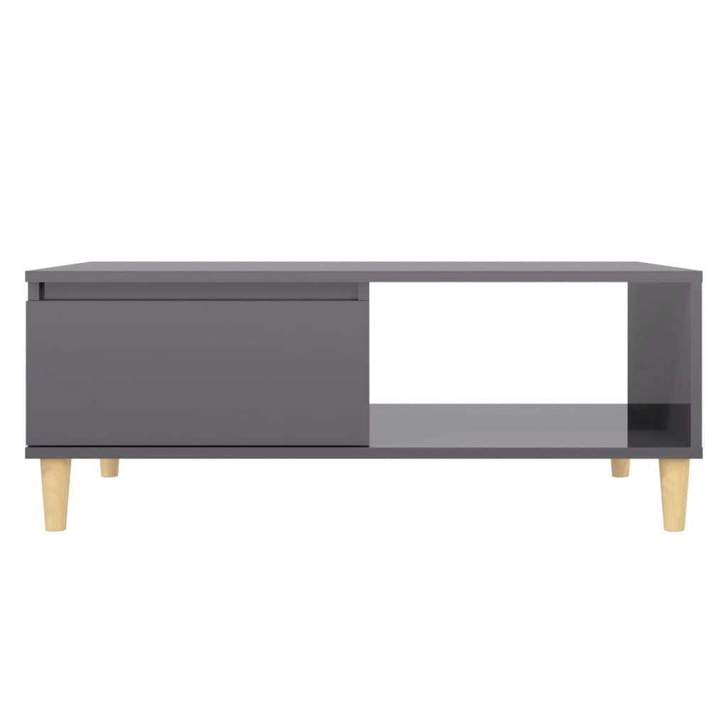 Mesa de centro 90x60x35cm derivados de madeira cinza brilhante
