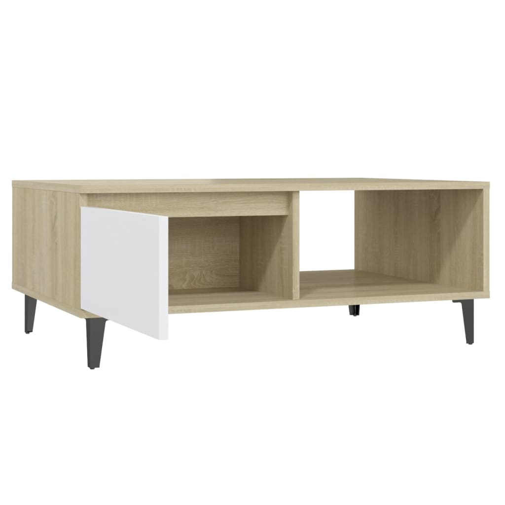 Mesa de centro derivados de madeira branco/carvalho sonoma