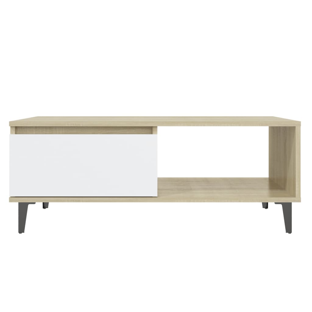 Mesa de centro derivados de madeira branco/carvalho sonoma