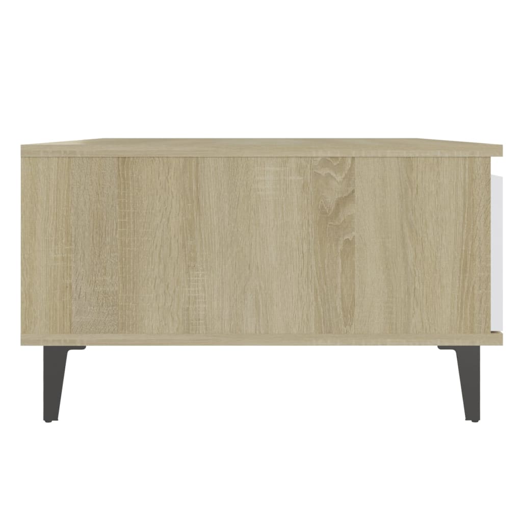 Mesa de centro derivados de madeira branco/carvalho sonoma
