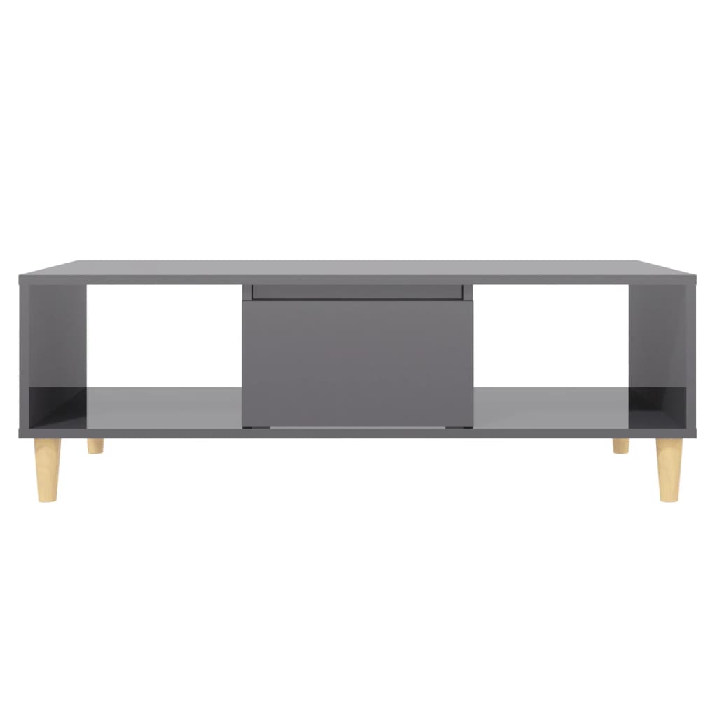 Mesa de centro derivados de madeira cinza brilhante