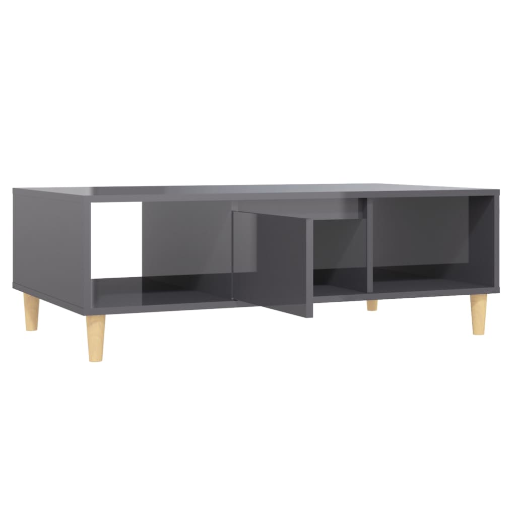 Mesa de centro derivados de madeira cinza brilhante