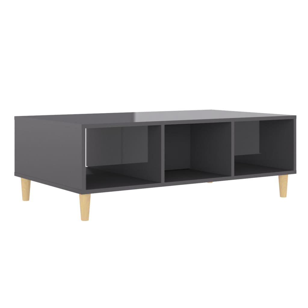 Mesa de centro derivados de madeira cinza brilhante