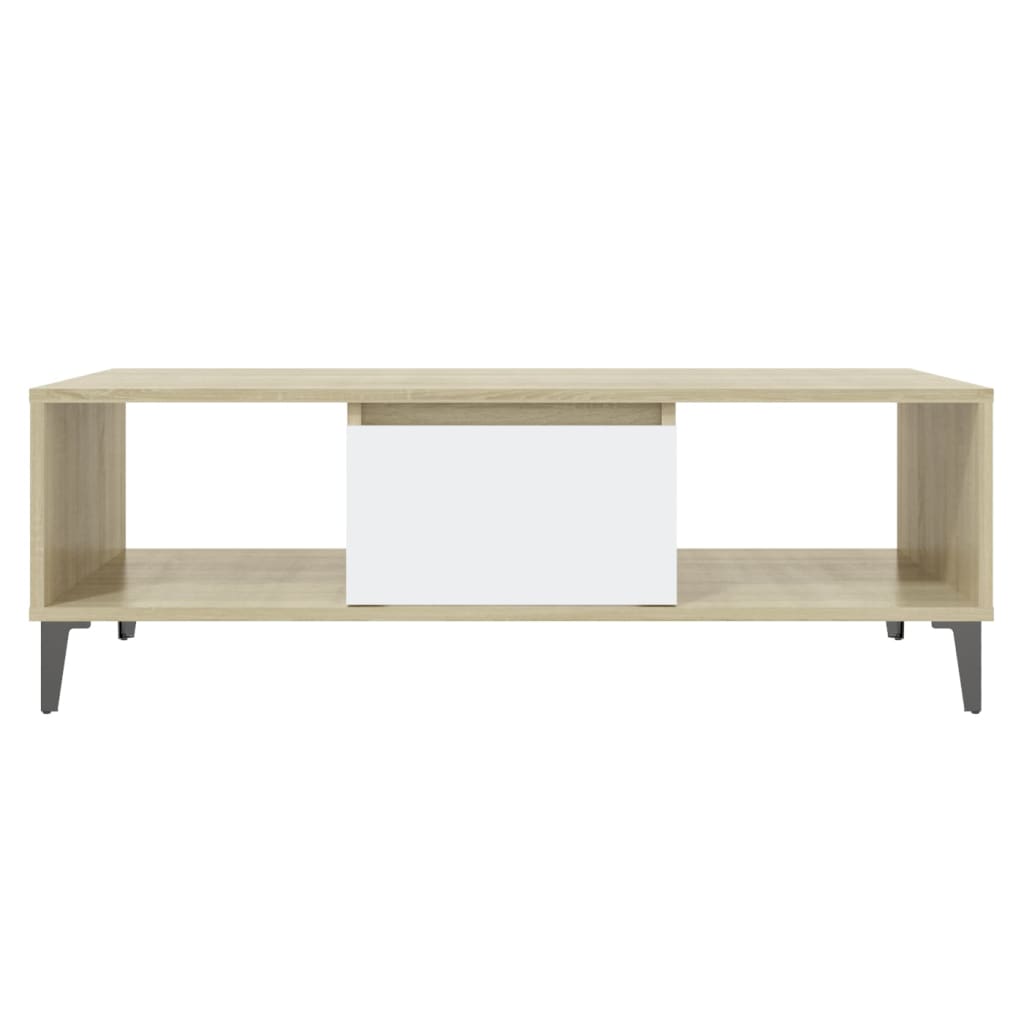 Mesa de centro derivados de madeira branco/carvalho sonoma