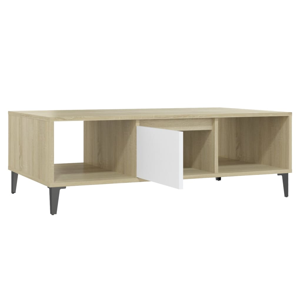 Mesa de centro derivados de madeira branco/carvalho sonoma