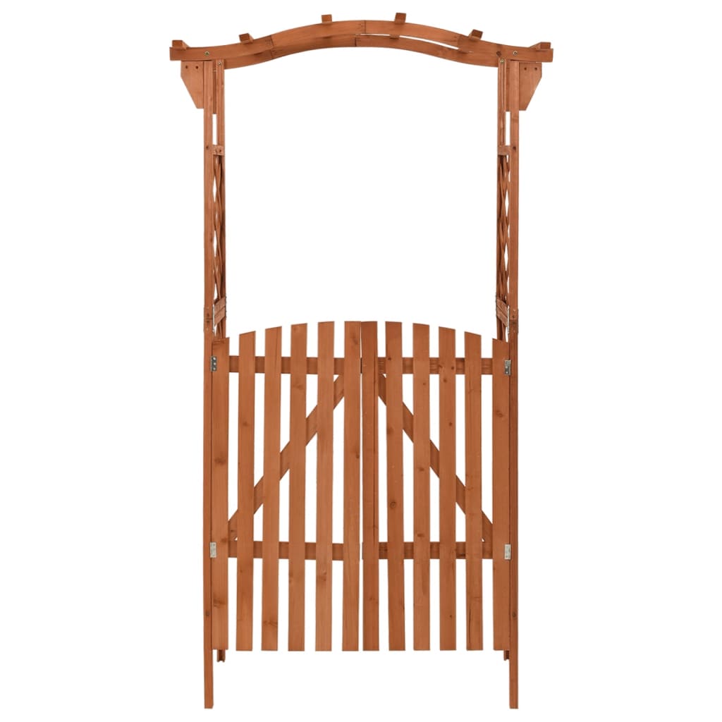 Pérgola com portão 116x40x204 cm madeira de abeto maciça