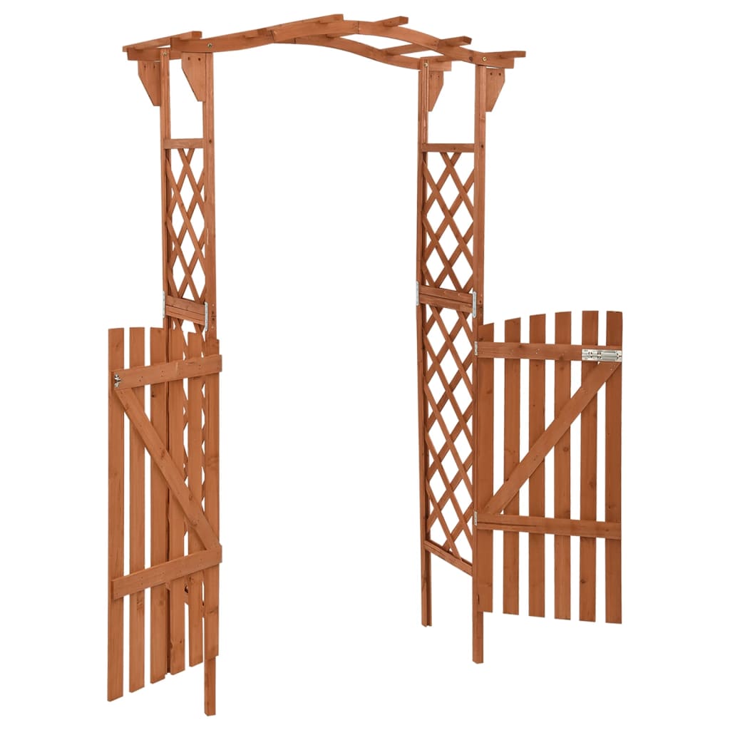 Pérgola com portão 116x40x204 cm madeira de abeto maciça