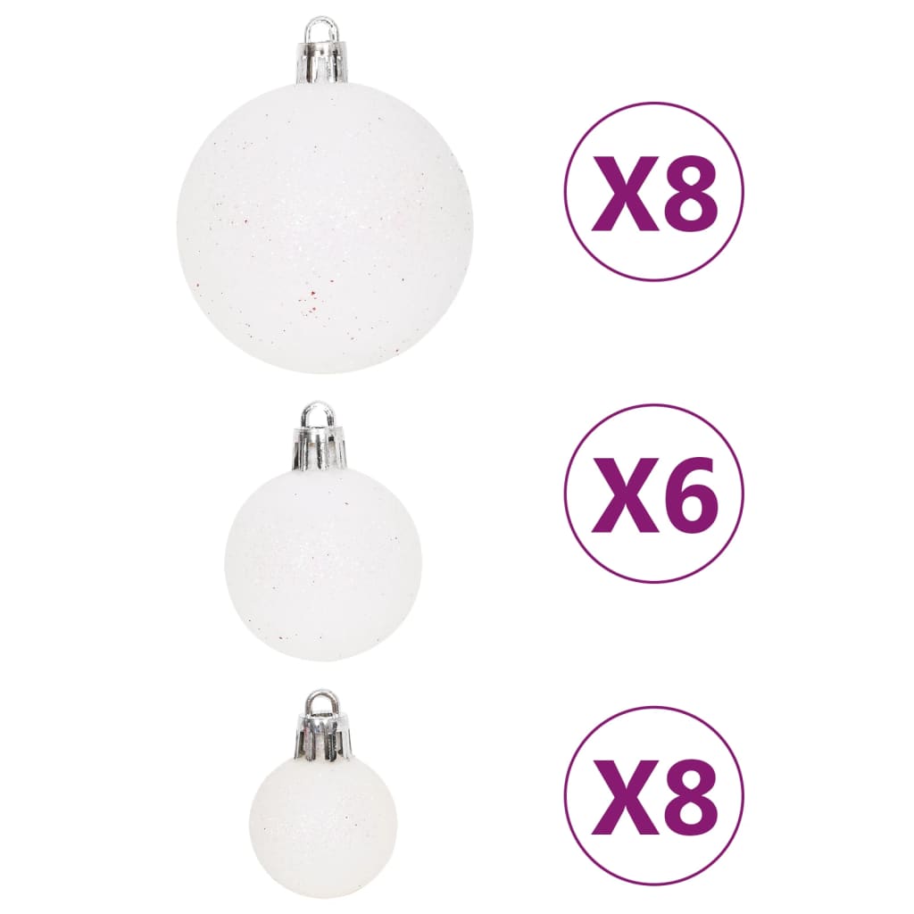 108 pcs conjunto de enfeites de Natal branco e rosa