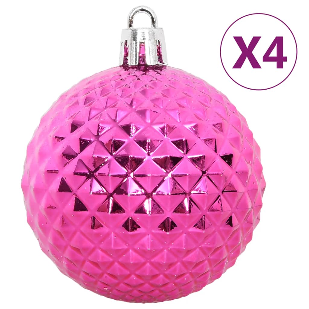 108 pcs conjunto de enfeites de Natal branco e rosa