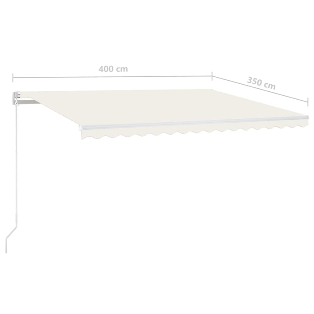 Toldo retrátil manual 400x350 cm cor creme