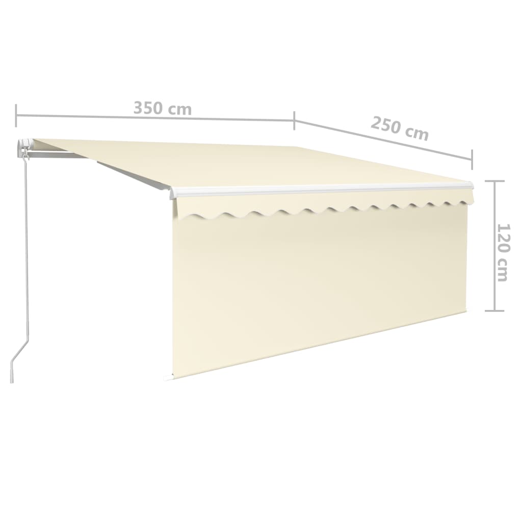 Toldo retrátil manual com estore 3,5x2,5 m cor creme
