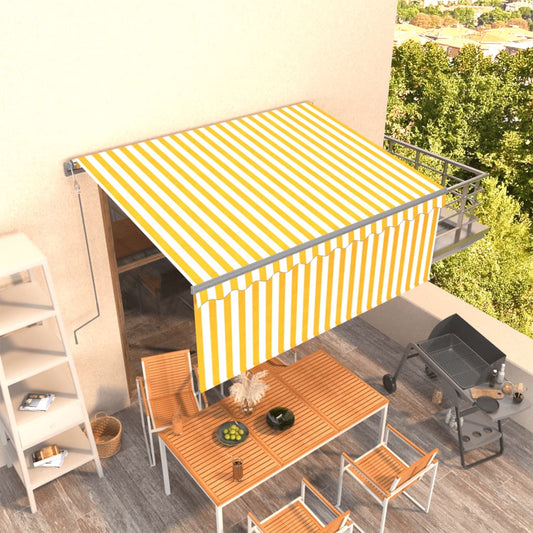 Toldo retrátil automático com estore 3x2,5 m amarelo e branco