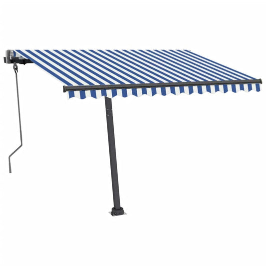 Toldo automático independente 300x250 cm azul e branco