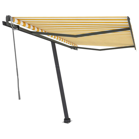 Toldo automático independente 350x250 cm amarelo e branco