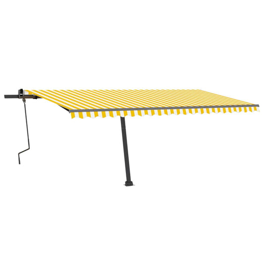 Toldo retrátil manual independente 500x300 cm amarelo e branco