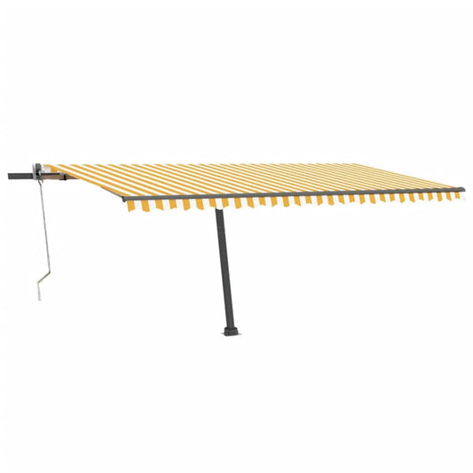 Toldo autom. LED e sensor de vento 500x300 cm amarelo/branco