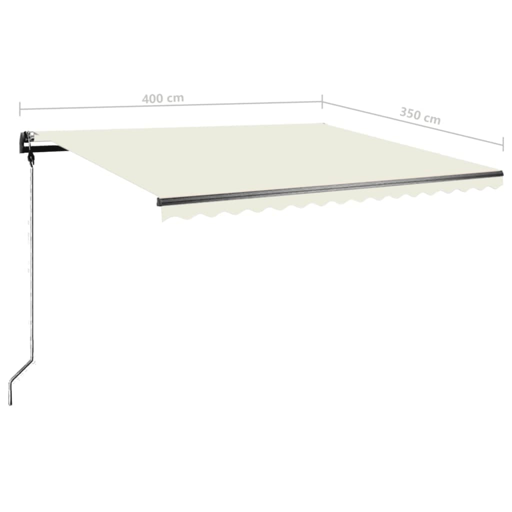 Toldo retrátil manual independente 400x350 cm cor creme