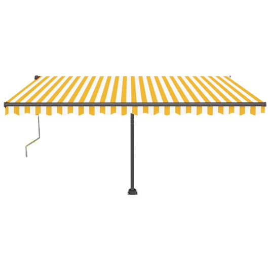 Toldo automático LED e sensor de vento 400x350cm amarelo/branco