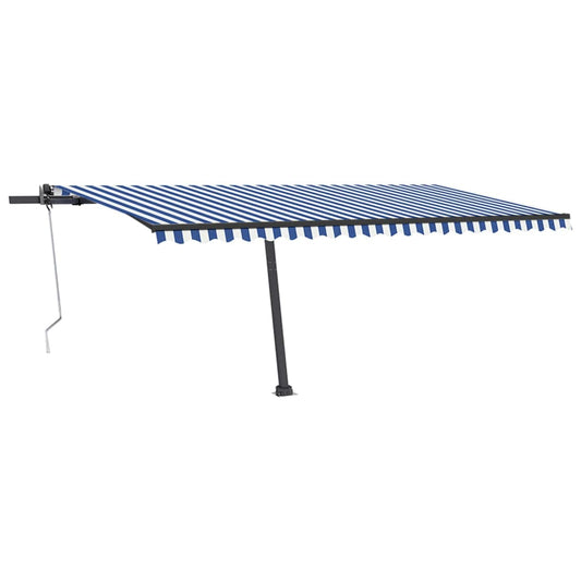 Toldo automático independente 500x350 cm azul e branco