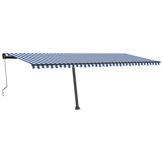 Toldo automático independente 600x350 cm azul e branco