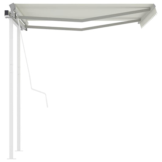 Toldo retrátil automático com postes 3x2,5 m cor creme