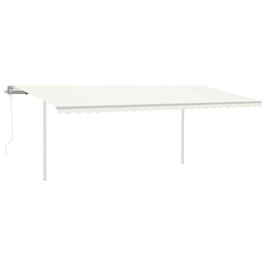 Toldo retrátil automático com postes 6x3 m cor creme