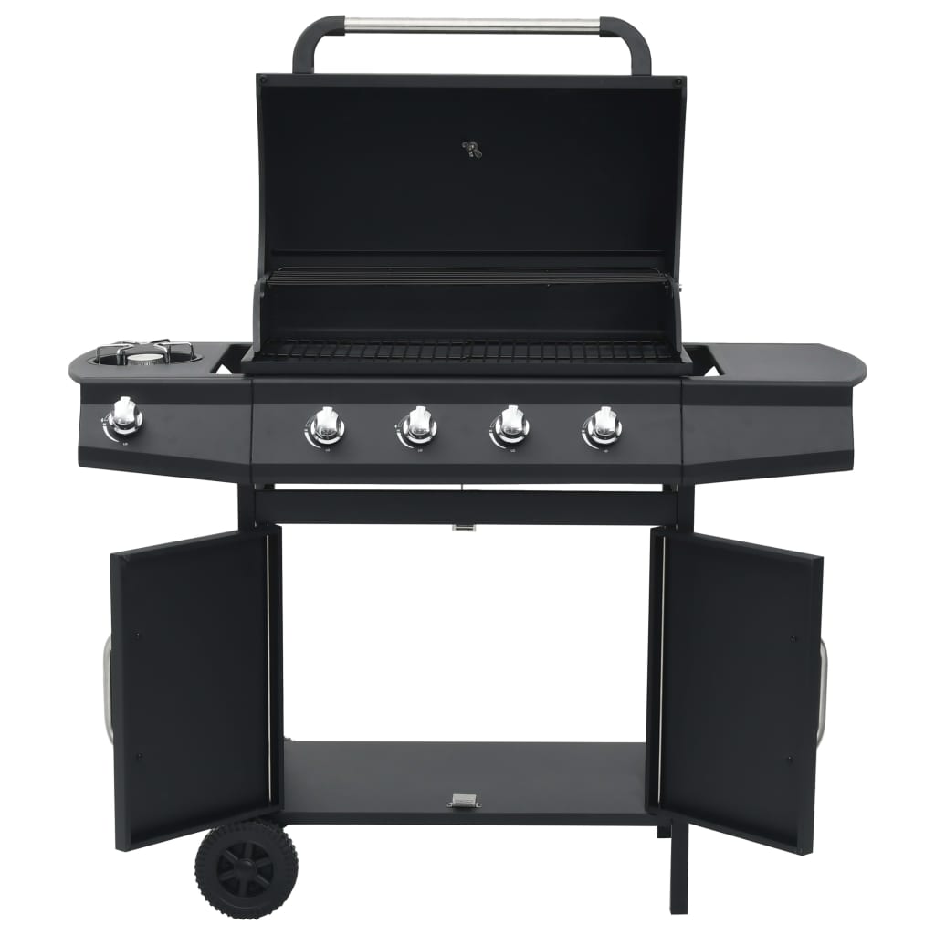 Grelhador/barbecue a gás 4+1 zonas de cozinhar preto