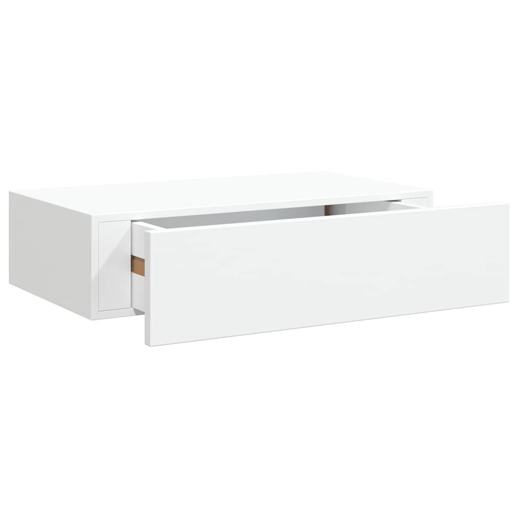 Prateleiras de parede com gavetas 2pcs MDF 40x23,5x10 cm branco