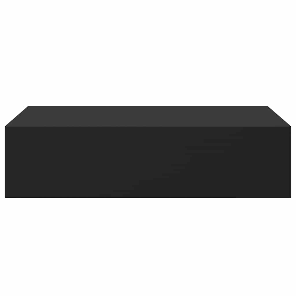 Prateleiras de parede com gavetas 2 pcs MDF 40x23,5x10 cm preto