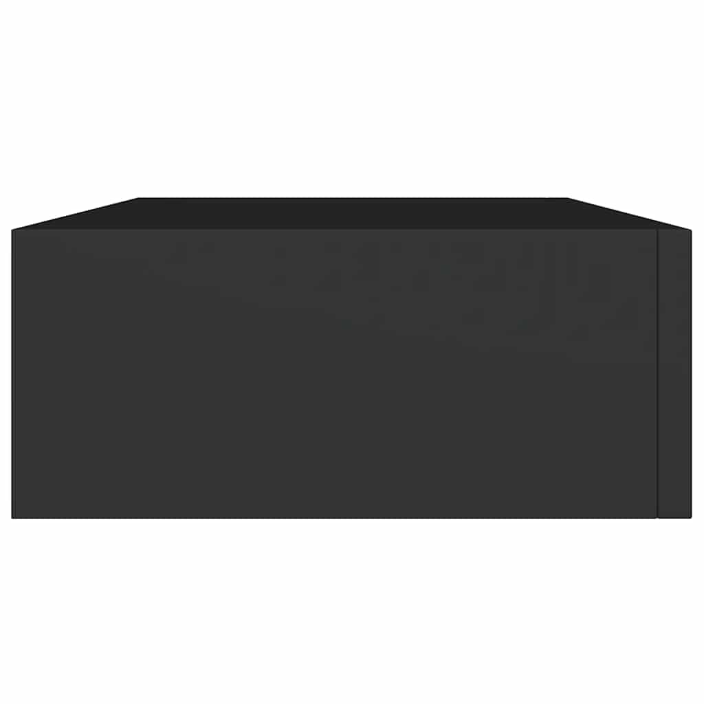Prateleiras de parede com gavetas 2 pcs MDF 40x23,5x10 cm preto