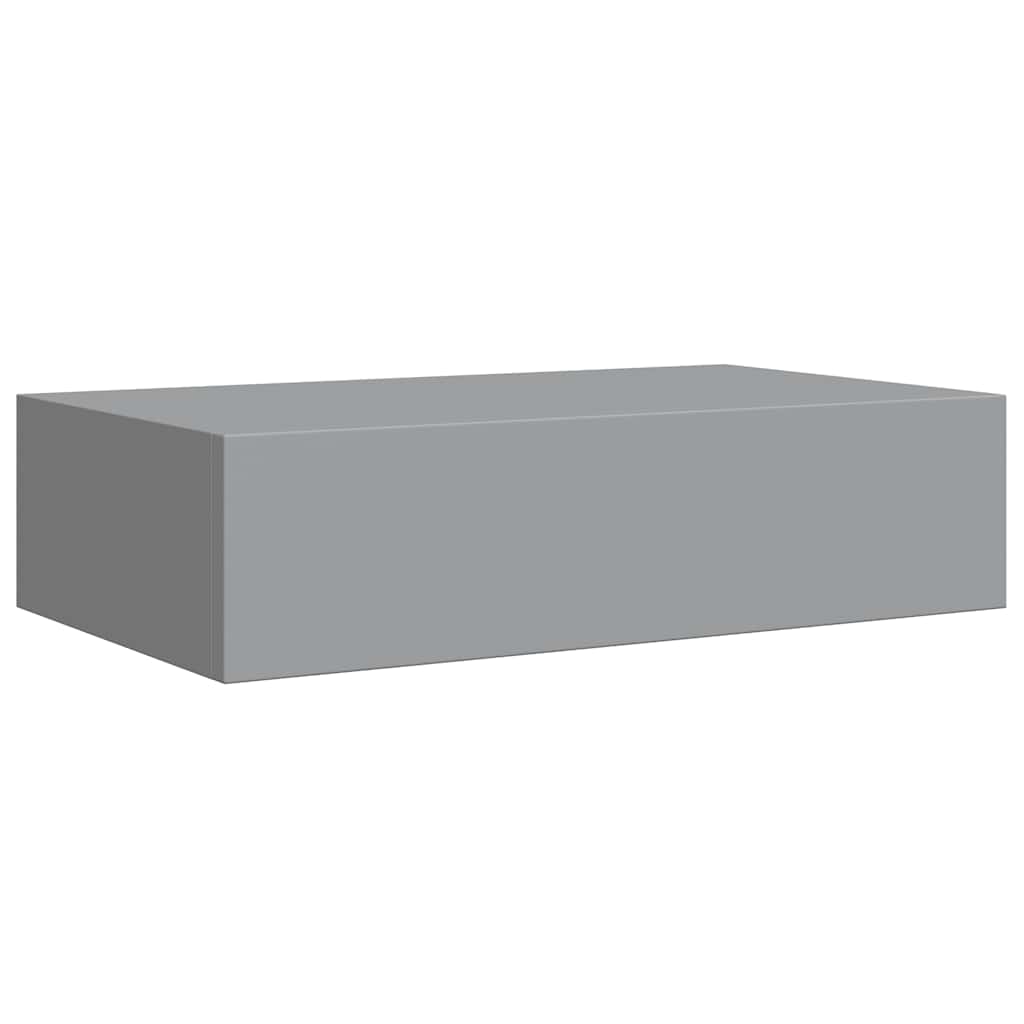 Prateleiras de parede com gavetas 2 pcs MDF 40x23,5x10 cm cinza