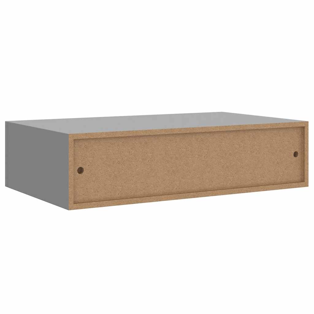 Prateleiras de parede com gavetas 2 pcs MDF 40x23,5x10 cm cinza