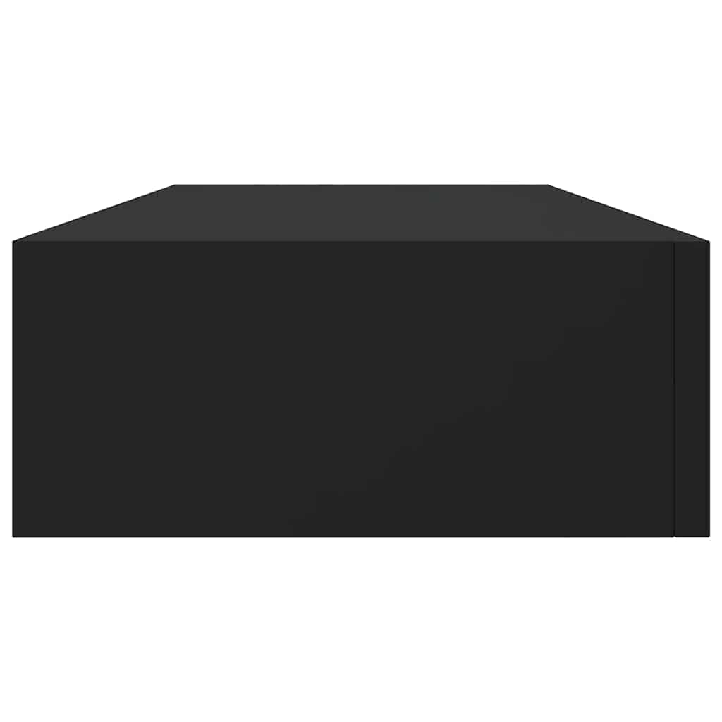 Prateleiras de parede c/ gavetas 2 pcs MDF 60x23,5x10 cm preto
