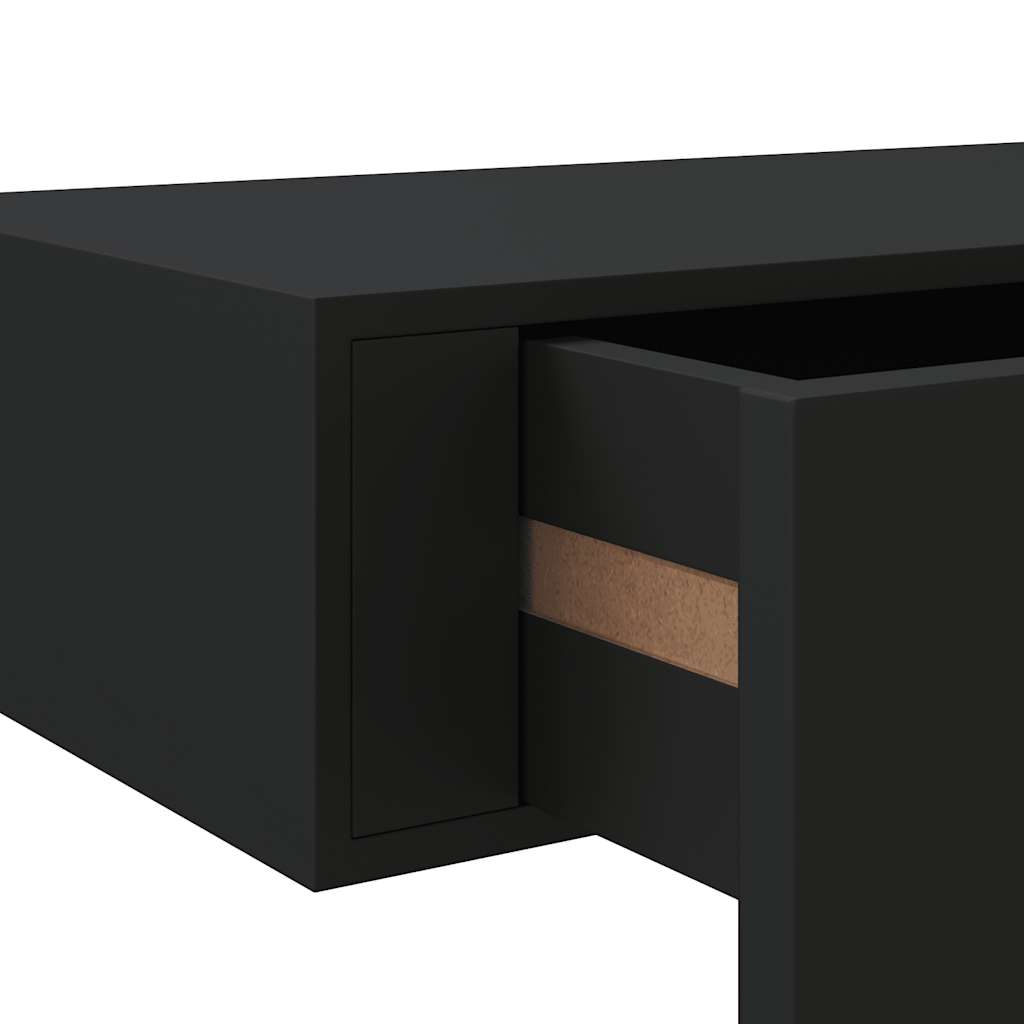 Prateleiras de parede c/ gavetas 2 pcs MDF 60x23,5x10 cm preto