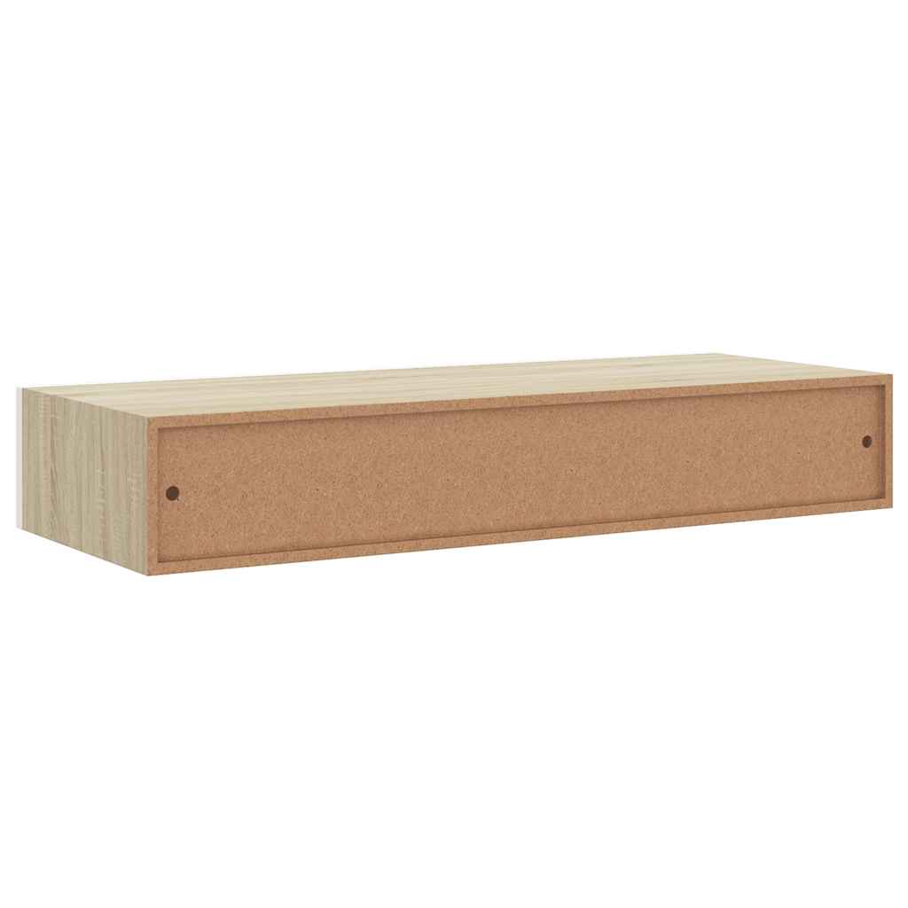 Prateleiras de parede para gavetas 2 peças carvalho e branco 60x23,5x10cm MDF