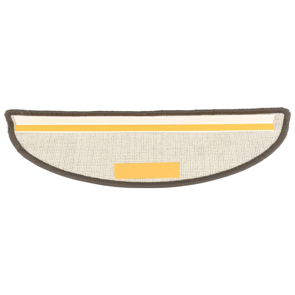 Tapetes de escada 15 peças 56x17x3 cm cinza semicircular