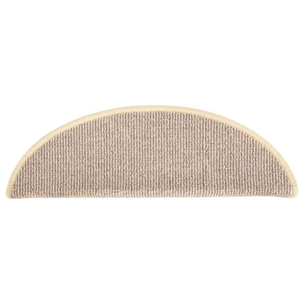 Tapetes de escada 15 peças 56x17x3 cm branco e marrom semicircular