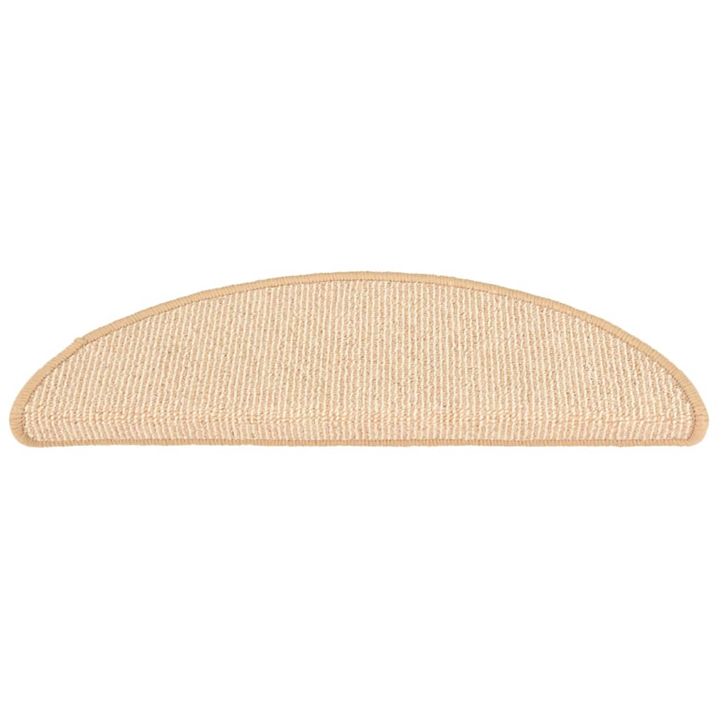 Tapetes de escada 15 peças 56x17x3 cm creme semicircular