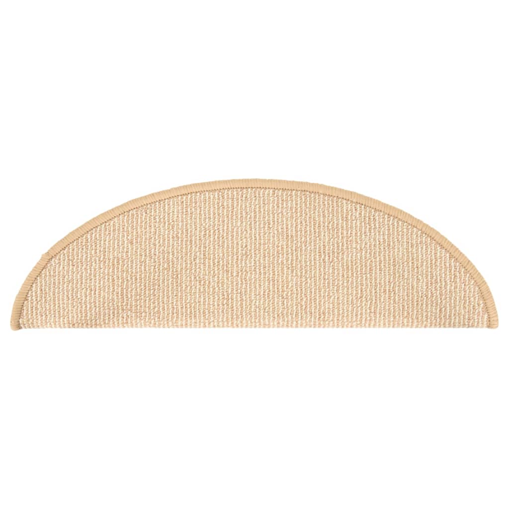 Tapetes de escada 15 peças 56x17x3 cm creme semicircular