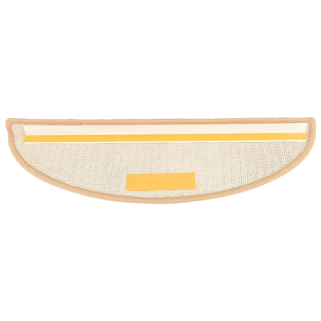 Tapetes de escada 15 peças 56x17x3 cm creme semicircular