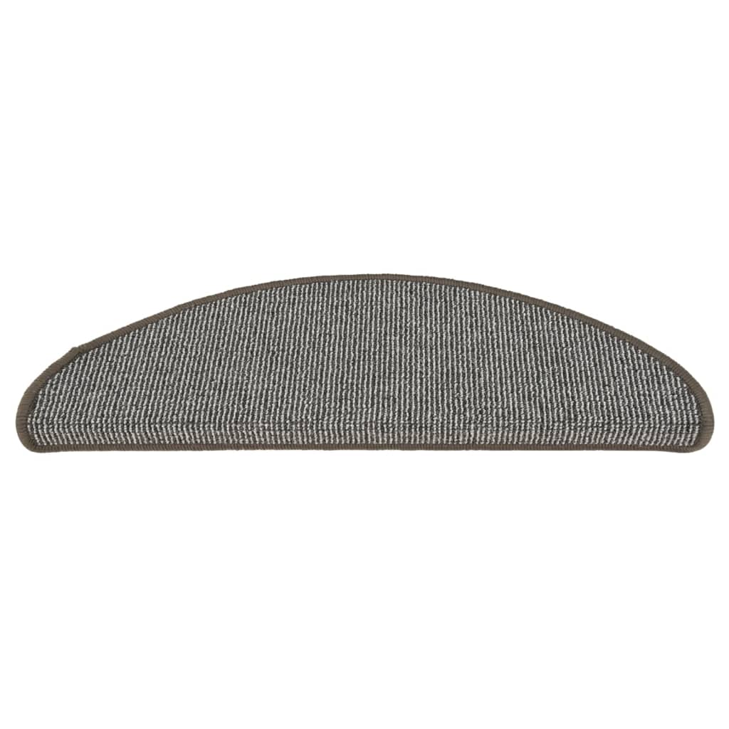 Tapetes de escada 15 peças 65x21x4 cm cinza semicircular grande