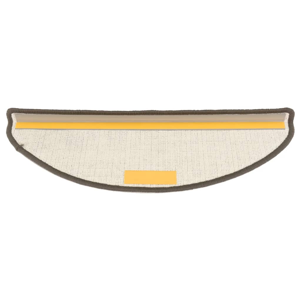 Tapetes de escada 15 peças 65x21x4 cm cinza semicircular grande