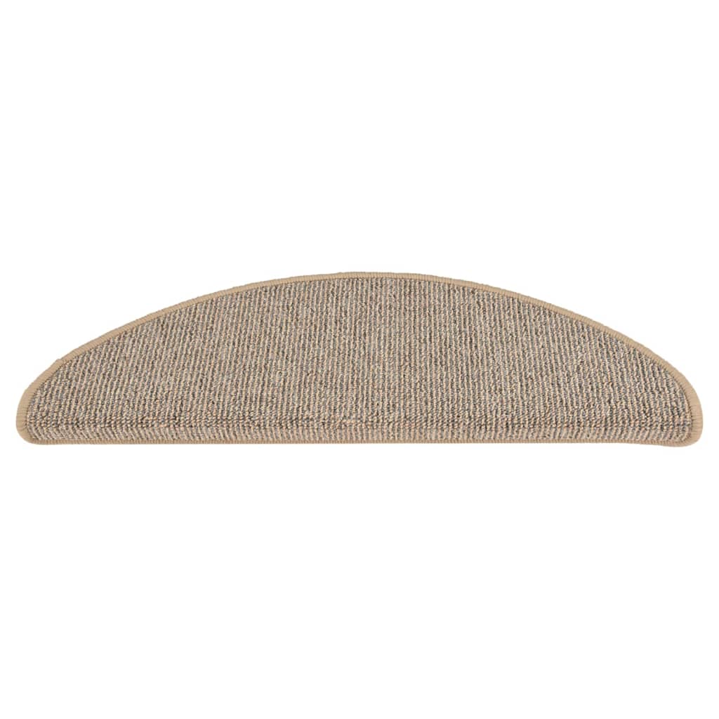 Tapetes de escada 15 peças 65x21x4 cm marrom semicircular grande