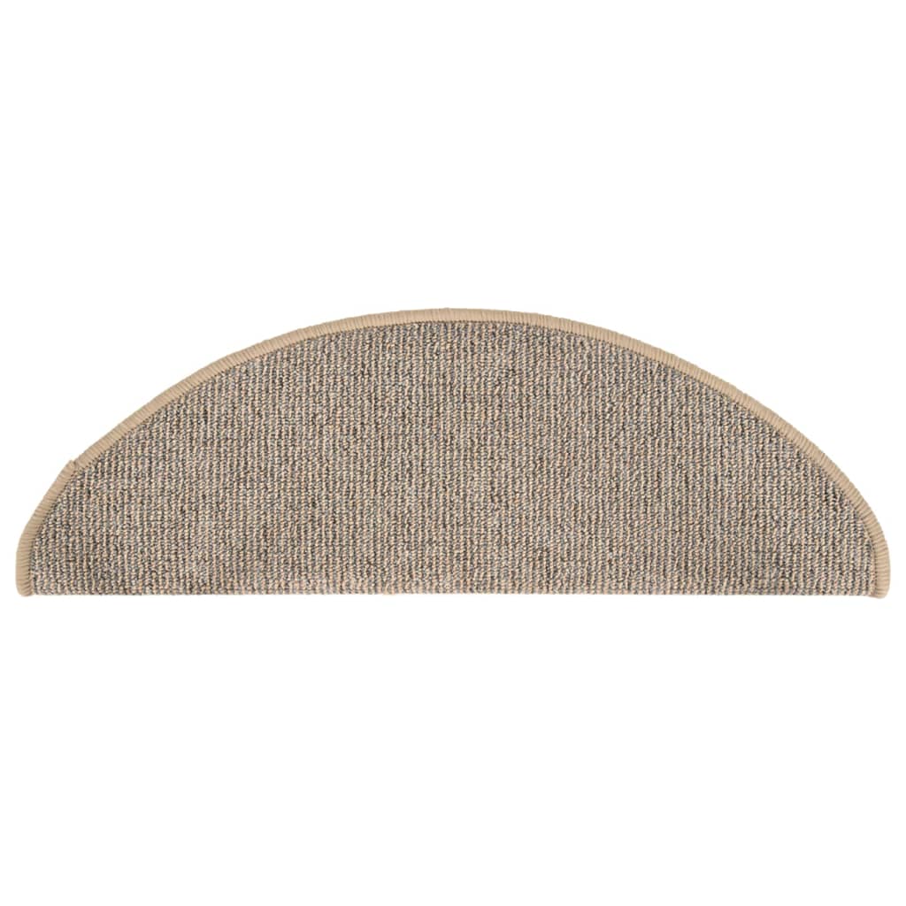 Tapetes de escada 15 peças 65x21x4 cm marrom semicircular grande