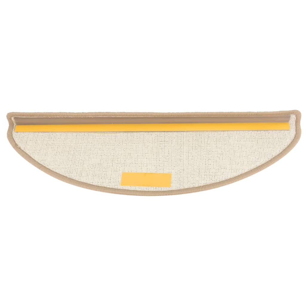 Tapetes de escada 15 peças 65x21x4 cm marrom semicircular grande