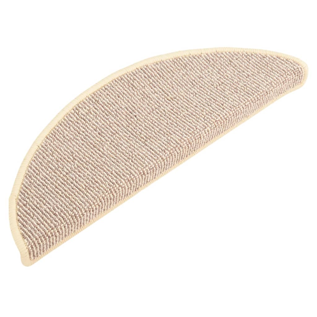 Tapetes de escada 15 peças 65x21x4 cm branco e marrom semicircular grande